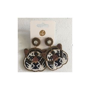 Tiger Beaded Earrings